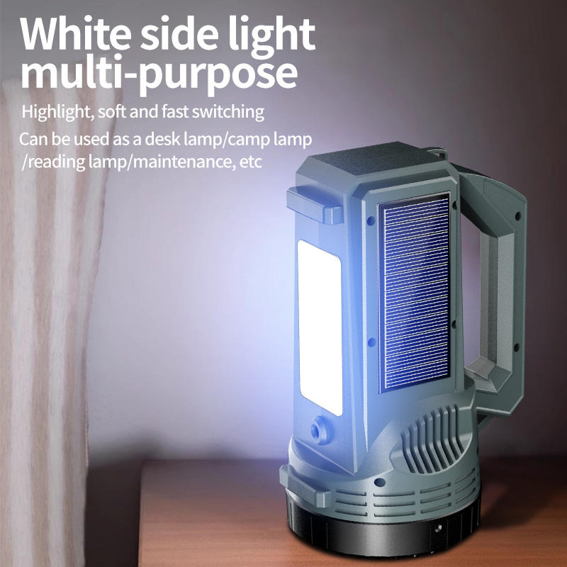 Portable USB Rechargeable LED Searchlight Solar Powered Long Range Tactical Torch for Outdoor Use Flashlight Portable Spotlights ST808