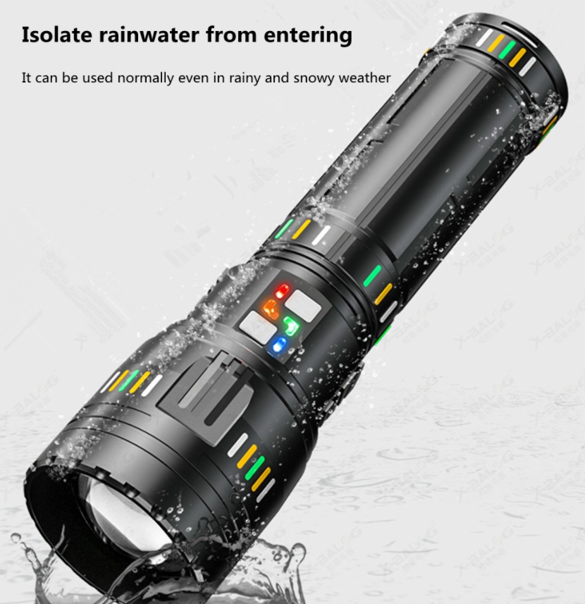 High Power LED Flashlight Powerful TYPE-C Rechargeable Flashlight With Side Light Torch For Outdoor Camping Hiking