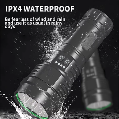 Portable T40 LED Dual Switch Flashlight USB Type-C Rechargeable Flashllamp Waterproof Outdoor Camping Flashlights 7519
