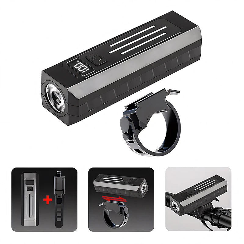 Bicycle Front Light Dual LED 1200mAh USB Rechargeable MTB Road Bike Smart Headlight Cycling Accessories