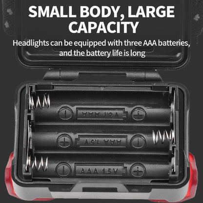 Mini XPE LED Rechargeable Headlamp 3*AAA Dry Battery 5 Mode Red ABS Outdoor Fishing Hiking Mountain White Yellow Headlight CY-2029