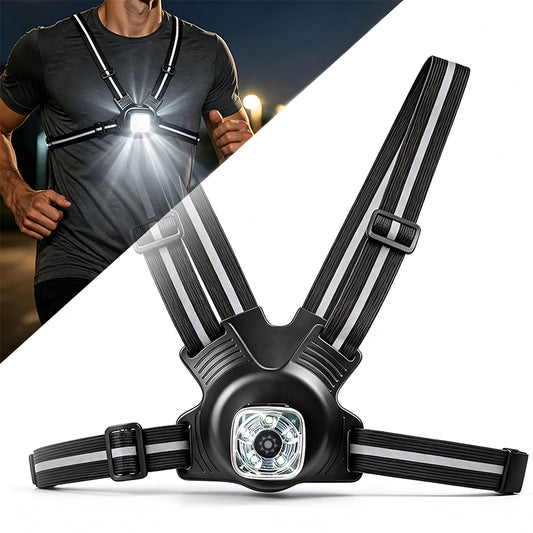 Rechargeable Reflective Vest Headlamp Night Running Light with Memory Function Running Lamp Detachable Rotatable 12h 8517