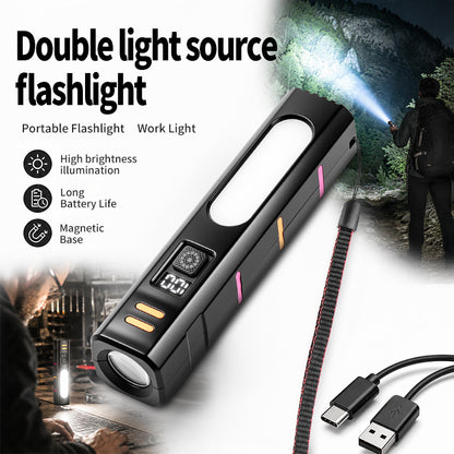 Outdoor Emergency Red Blue Flash Mini EDC Flashlight Magnetic Light Inspection Torch Light CX-020