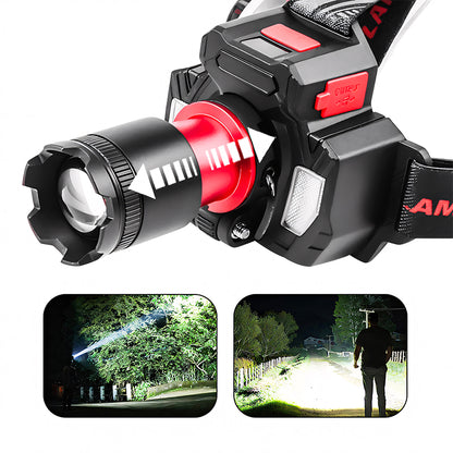 Smart Induction White Light LED Headlight Zoom USB Charging Sensor LED Headlamp Outdoor Multi-Function Head Torch Lantern Lamps