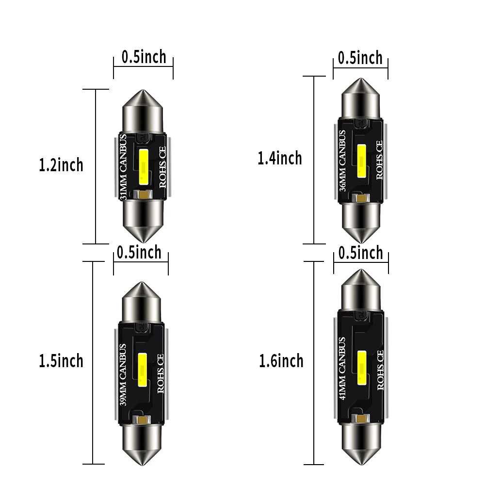 C5W C10W LED Bulbs Canbus Festoon-31MM 36MM 39MM 41MM CSP 1860 NO ERROR Car Interior Dome Light Reading Light 12V/24V