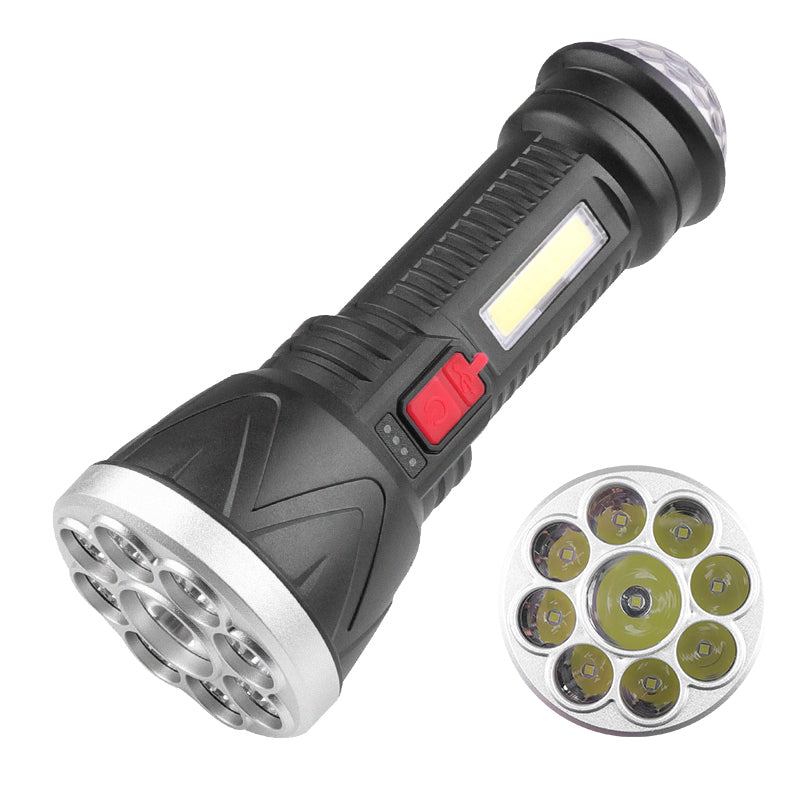 LED High Power Led Flashlights Rechargeable Camping Spotlight with Side Light 9 Lighting Modes for Camping Adventure Outdoor