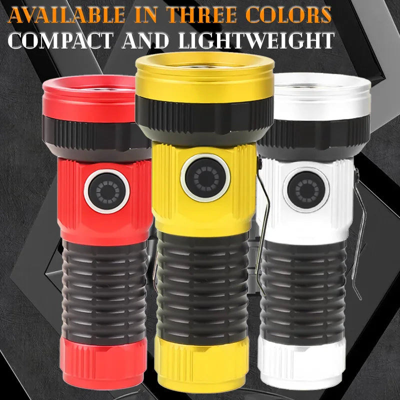 Colorful New Design Multi-Bulb Large Light Cup High Lumen Magnet Torch Portable Waterproof Tactical Flashlight Long Range Flash