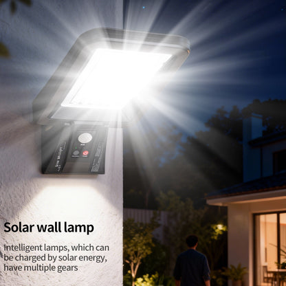 Solar Wall Light 34+30 LED 6000K Daylight Waterproof Motion Sensor with Remote Control Dusk to Dawn Outdoor Garden Lighting SW02
