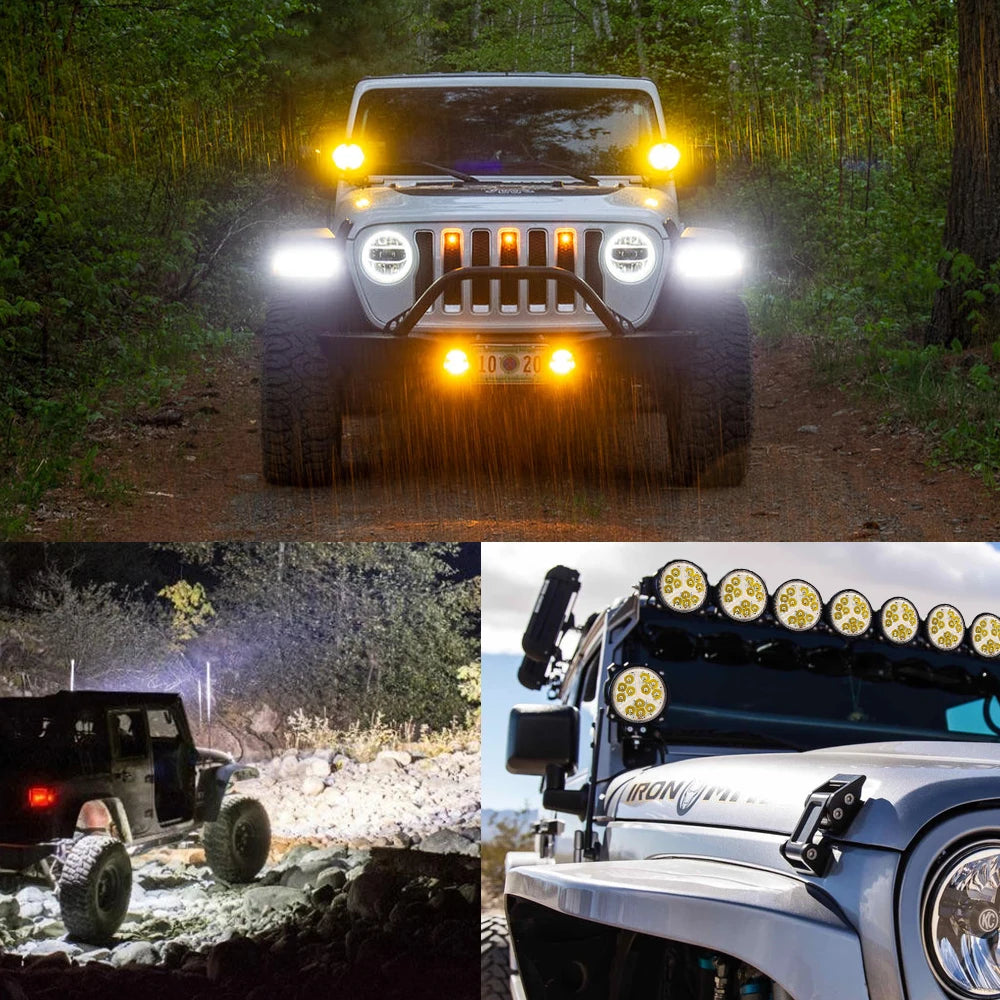 Barra de luces LED de trabajo de 48 W, foco antiniebla para coche, barra de luces de 16 LED para camión, todoterreno, 4x4, 4x4, SUV, coche, ATV, camión, barco, 12 V