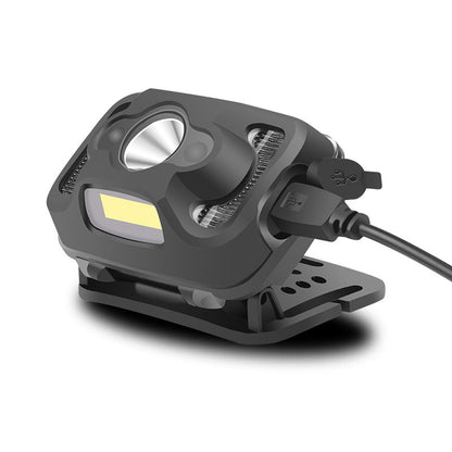 White Red Light Motion Sensor Switch Elastic Headlamp IP44 Waterproof Rechargeable Battery 5 Modes for Adults Kids 2088