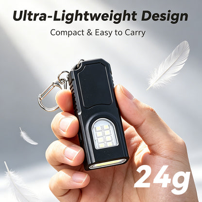 Mini ABS Waterproof Portable COB 5modes Magnetic Rechargeable 120 Lumens LED 300mAh Keychain Flashlight with Clip GZ001