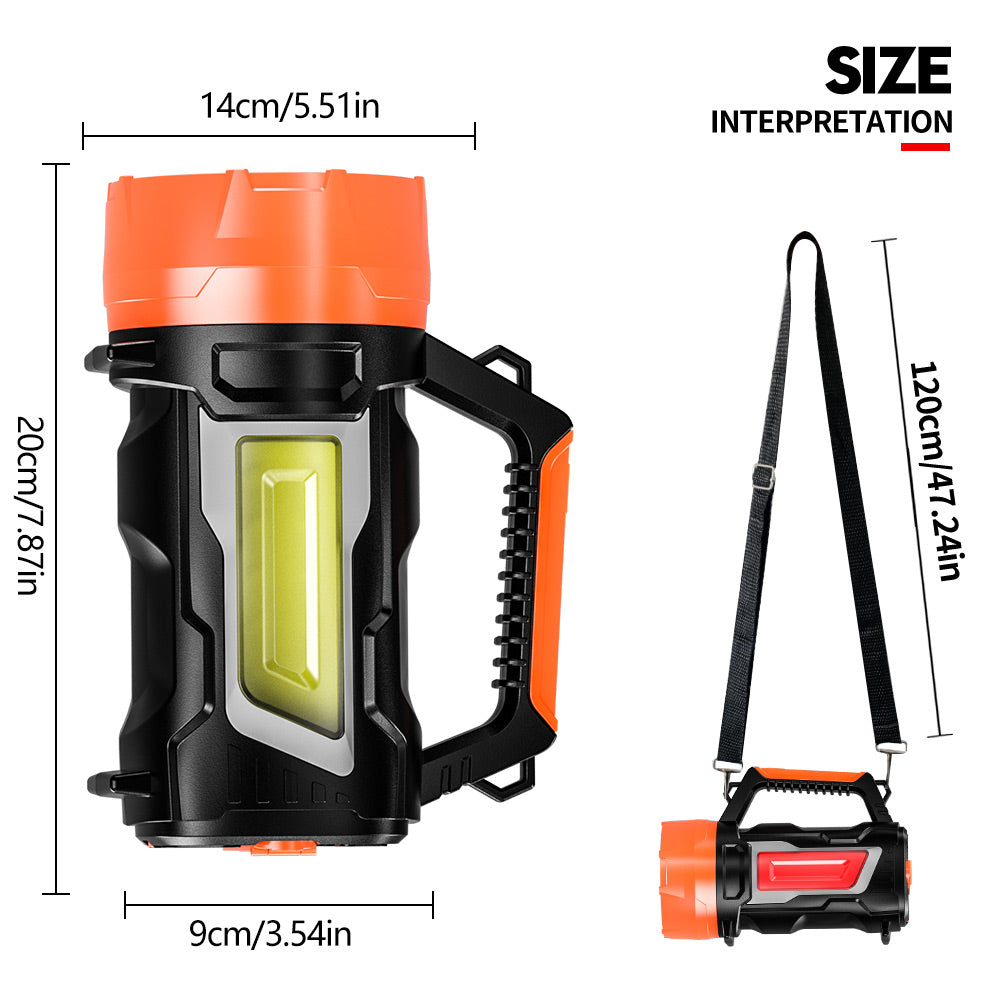 COB+ LED Work Light 500M Hand-cranked Power Generation USB Rechargeable Flashlight Spotlight Work Lamp Searchlight 886A
