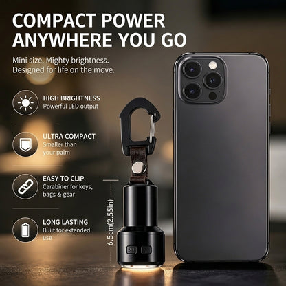 New Style Keychain Mini Flashlight Easy to Carry COB Floodlight for Camping Hiking Travel Keychain Flashlight HOOK LED Torch X-91