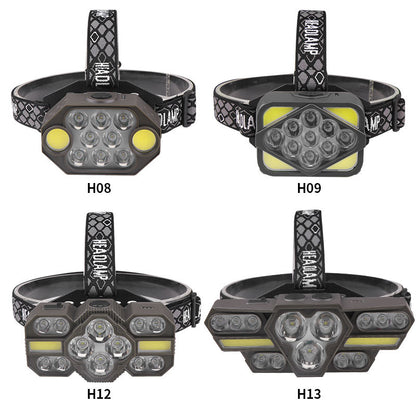 Super Bright Work LED Headlight Built-in 18650 Battery Type-C Rechargeable Headlamp Fishing Head Flashlight Camping Torch
