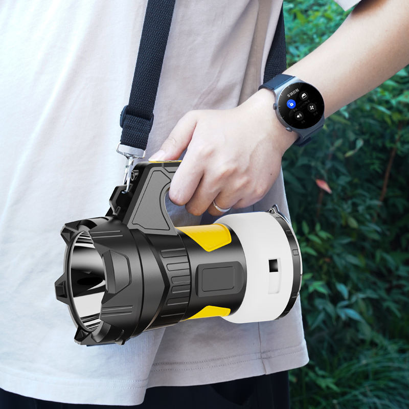 Rechargeable IP33 Induction Searchlight Camping Flashlights Long-Range Color Strip Portable Powerful ABS Lantern Torches Hiking KXK-908