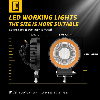 New 4inch Led 4X4 Round Spotlight 96LED DRL for Truck Led Working Lights Black Cover Led Square Headlights