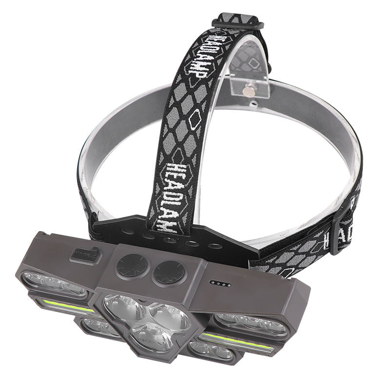 Super Bright Work LED Headlight Built-in 18650 Battery Type-C Rechargeable Headlamp Fishing Head Flashlight Camping Torch