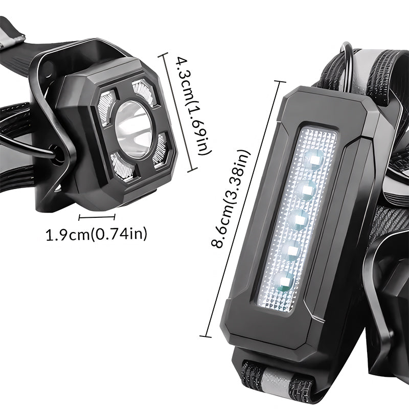 500 Lumens 45° Adjustable Running Light 2600 Mah Running Lights for Runners with Reflective Straps Safety LED Chest Light