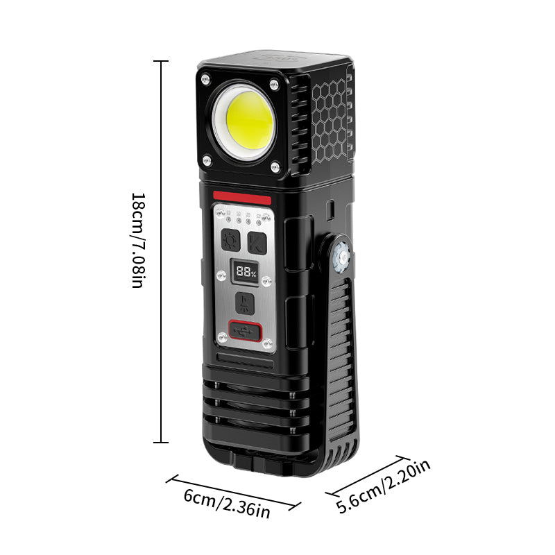 Super Bright Magnetic COB Work Light Rechargeable 350° Rotatable Dual Light Flashlight Portable for Repair Emergency XY-005