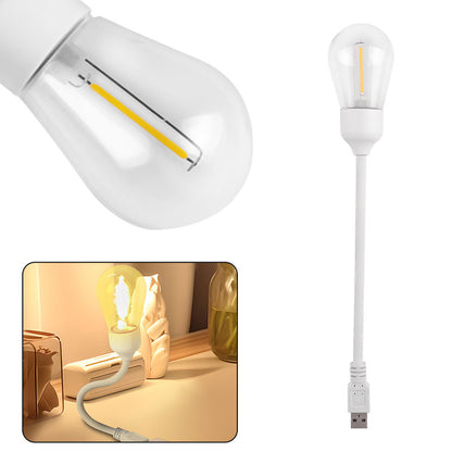 New USB Mini Bulb USB Direct Charge Tungsten Light Warm Yellow Working Night Reading Light Work LED Light HP-2402