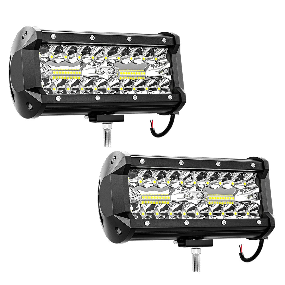 7 Inch 120W Combo Led Light Bars Spot Flood Beam for Work Driving Offroad Boat Car Tractor Truck 4x4 SUV ATV 9-30V