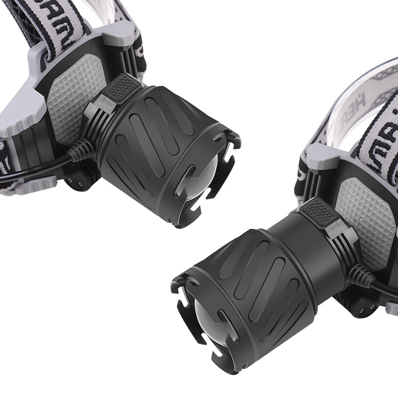 IP66 Waterproof 1800 Lumens Aluminum Alloy Zoomable Mining Safety Helmet Lamp 2x18650 Rechargeable Battery Dimmable LED 2099