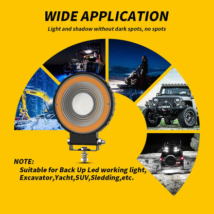 New 4inch Led 4X4 Round Spotlight 96LED DRL for Truck Led Working Lights Black Cover Led Square Headlights