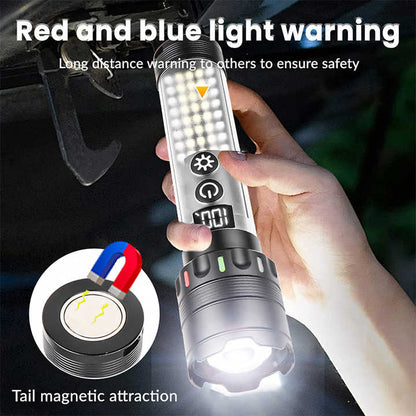Powerful LED Flashlight And Digital Display - Rechargeable Type-C Convenient Flashlight For Camping And Hiking