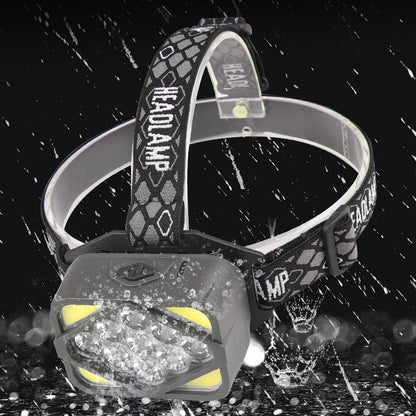 Super Bright Work LED Headlight Built-in 18650 Battery Type-C Rechargeable Headlamp Fishing Head Flashlight Camping Torch
