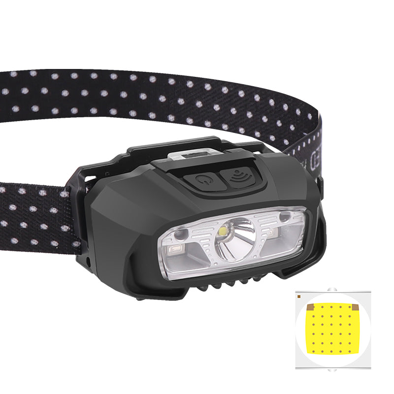 White Red XPG+LED Headlamp Motion Sensor USB Rechargeable Fishing Camping Outdoor Lantern Bicycle Light Headlights 618