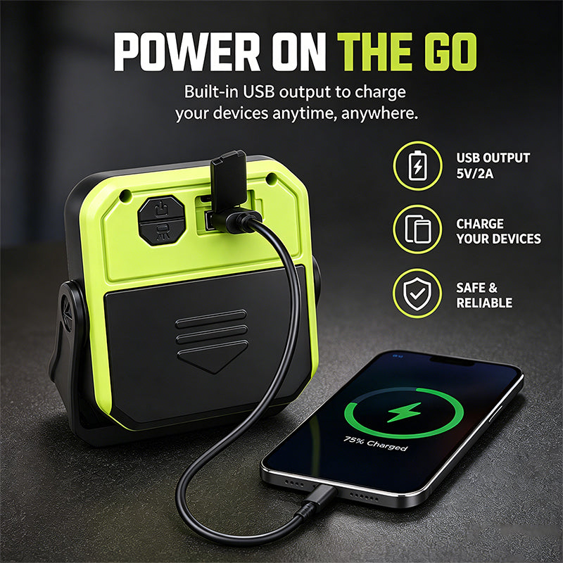 Digital Display Rechargeable Battery Work Light with Magnet and Hook Portable Various Switches Red and Blue Warning Light Mx5568