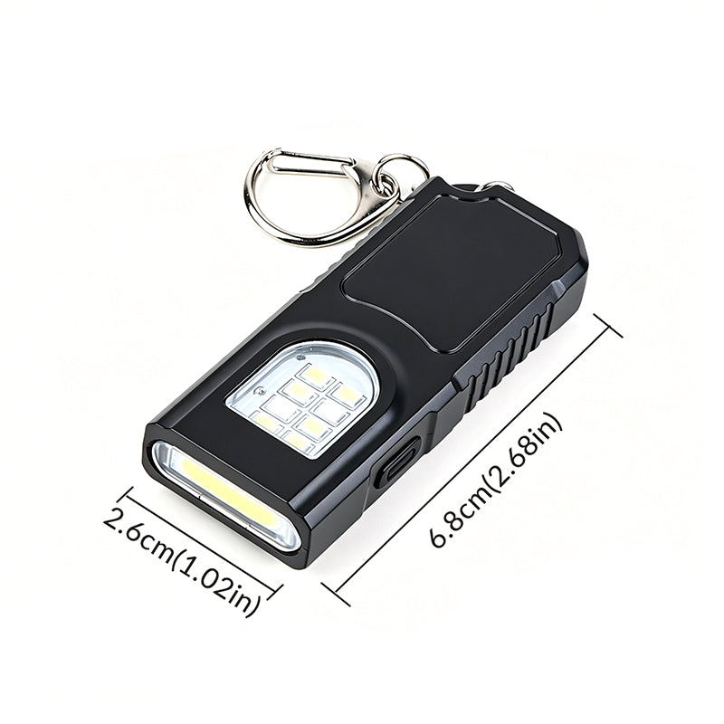 Mini ABS Waterproof Portable COB 5modes Magnetic Rechargeable 120 Lumens LED 300mAh Keychain Flashlight with Clip GZ001