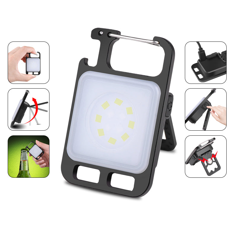 Mini Flashlight Camping Light COB Keychain Work Light Rechargeable Floodlight with Strong Magnet IP44 Waterproof 31001