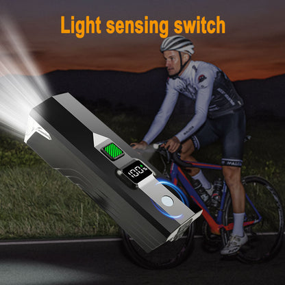 Bicycle Taillight Rear ABS Night Riding Headlight Type-C Charging Electric Display 500 Battery Bicycle Accessories HS-B7
