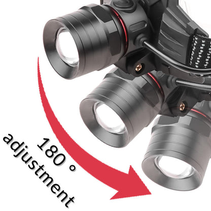 1000lumen 30W Outdoor Headlamp 1000m Long Range SOS 4 Mode Telescopic Zoom Portable LED for Fishing Working Headlight 8015