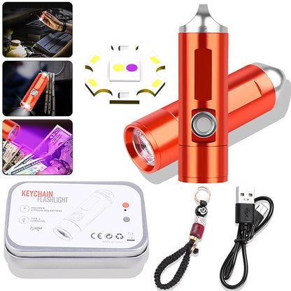 Mini Torch Power Bank Ultra Bright Tactical LED Flashlight Outdoor Lighting 5 Modes With USB Charging Cable