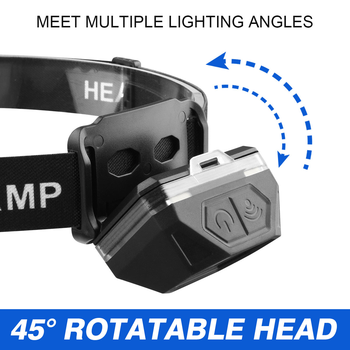 Adjustable Beam Press Switch Headlamp Rechargeable Battery USB-C Charging Outdoor Hiking Sensor Headlamp DH11