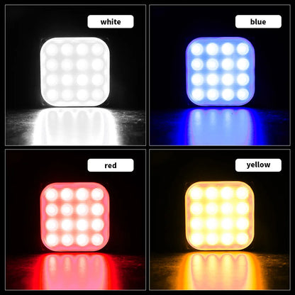 Flash Square Stroboscopes 16 LED Car Strobe Warning Lights Emergency Side Marker Lamp 12/24V Parking Lights For Truck