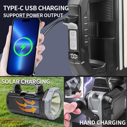 LED Hand Light USB/Solar Rechargeable Auto Repair Torches Emergency Repair Kits for Car, Home, Outdoor Camping