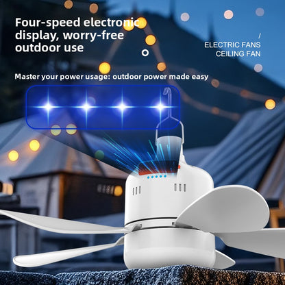 Ceiling Fan Light AGI32 Layout Outdoor Camping & Dormitory Tent Portable Silent Rechargeable ABS HS-X100