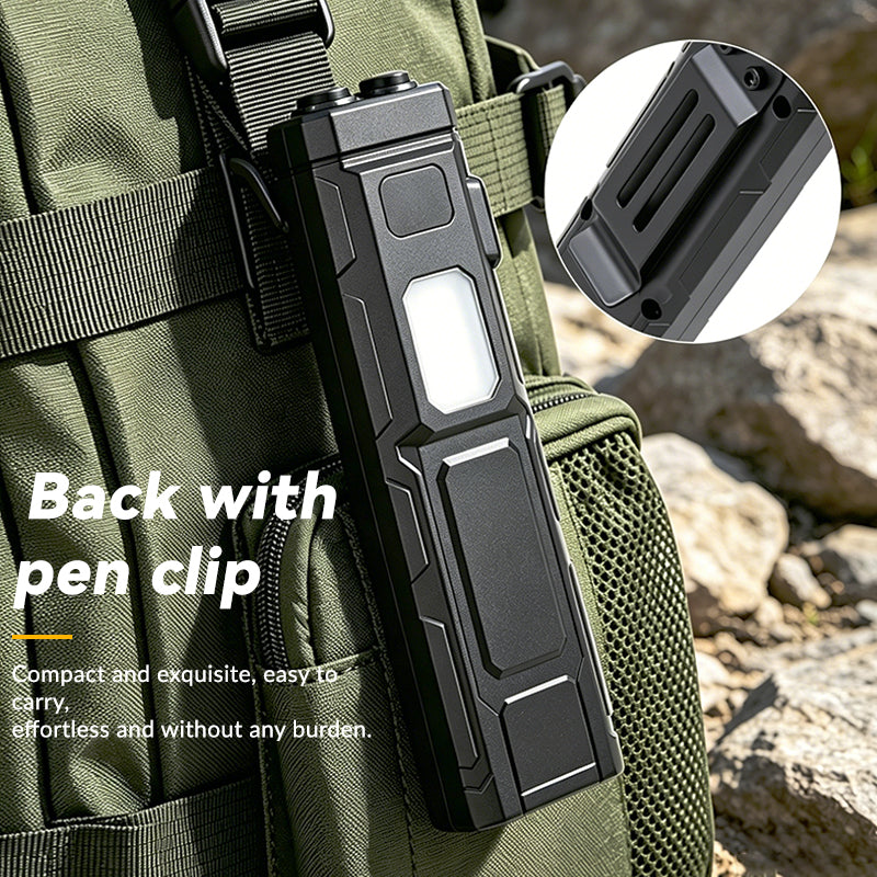 Portable 7modes Multifunctionalt Digital Display Rechargeable 1000mAh Polymer Battery 300 Lumenns Mini Edc Flashlight with Clip 630