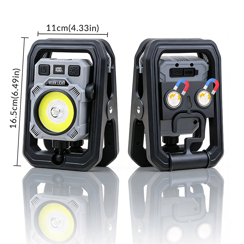 1200lm Multifunctional Worklight 360 Rotated Rechargeable Hook Magnetic Waterproof IP44 Portable COB Flashlight for Workshop