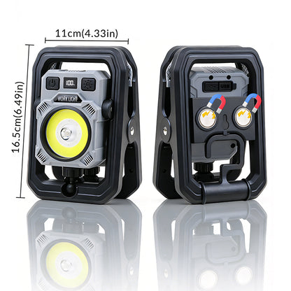 1200lm Multifunctional Worklight 360 Rotated Rechargeable Hook Magnetic Waterproof IP44 Portable COB Flashlight for Workshop