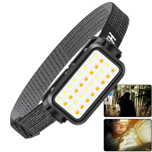 400lm Multifunctional 16 Yellow+white LED Headlamp USB TYPE-C Outdoor Flashlight Work Lamp Night Riding Headlight K351