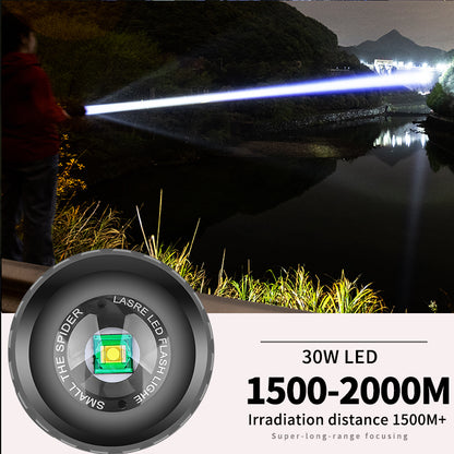 High Power LED Flashlight Powerful TYPE-C Rechargeable Flashlight With Side Light Torch For Outdoor Camping Hiking