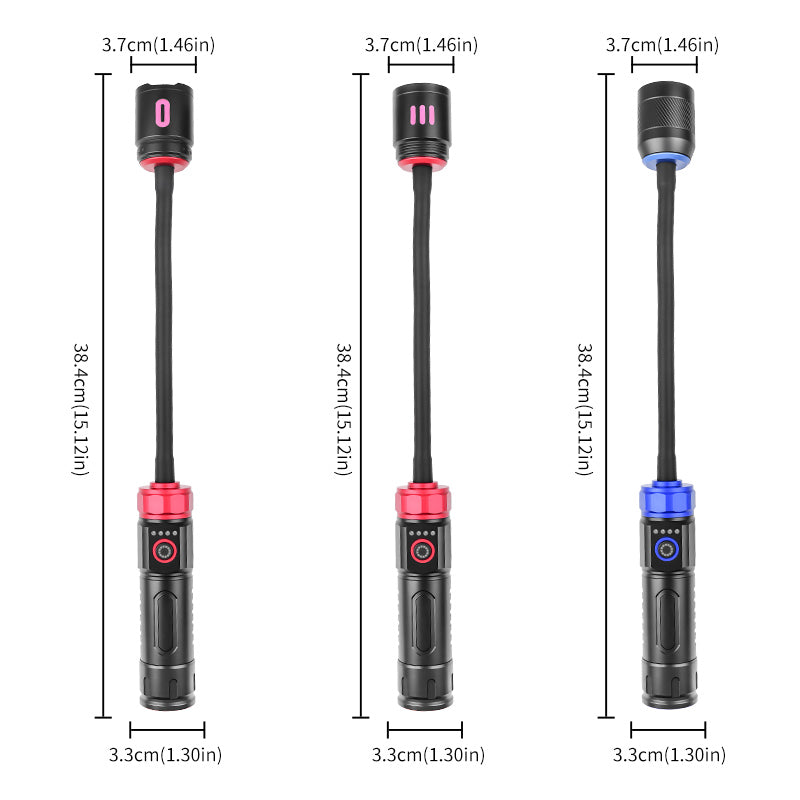 Outdoor LED Work Light Flexible Gooseneck Flashlight with Strong Magnet Type-C Rechargeable Torch for Camping BBQ Lamp