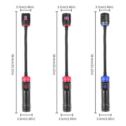 Outdoor LED Work Light Flexible Gooseneck Flashlight with Strong Magnet Type-C Rechargeable Torch for Camping BBQ Lamp