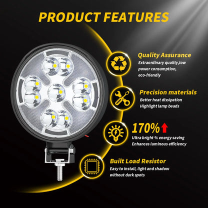 Round Auxiliary spotlight LED 3Inch Off-road Work Light With DRL Flash Strobe Fog Driving Light for Truck ATV SUV UTV