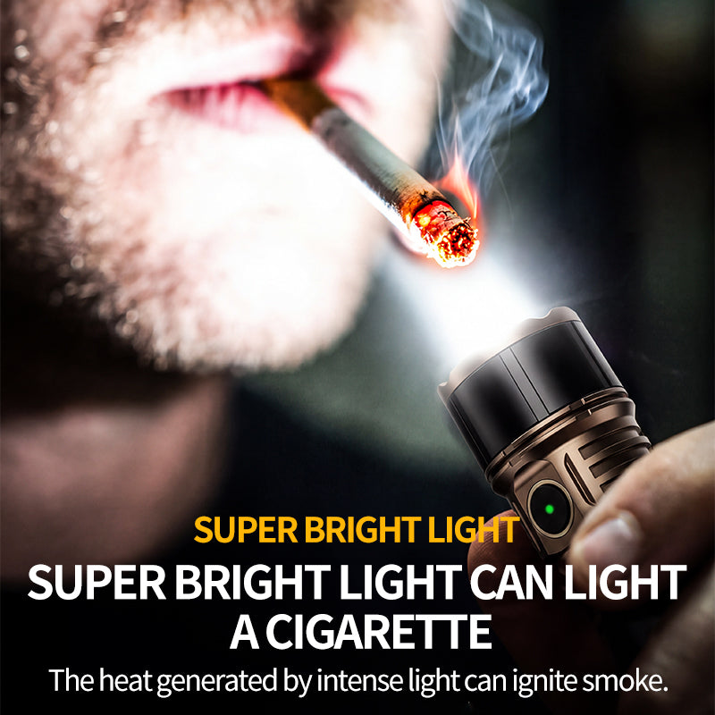 1200LM High Lumens LED Flashlight 30W LED White Flashlight USB Rechargeable Emergency Flashlight for Night Running Camping JC-214