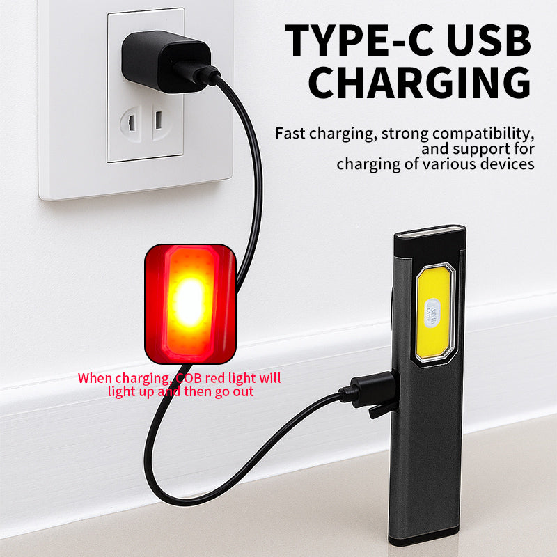 LED Keychain Flashlight USB-C Rechargeable 450Lm Portable Mini Torch Light Pocket Lantern Flood Work Light With Magnet